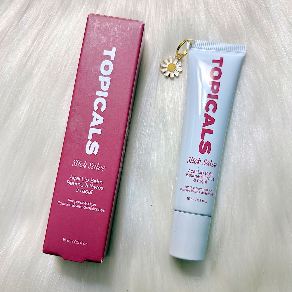 Topicals🍒 Acai Slick Salve Glossy Lip Balm + Sephora Flower Charm NIB